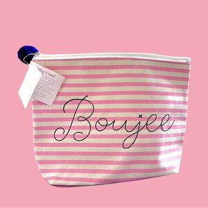 Boujee Pink Striped Women's makeup 💄 travel Bag